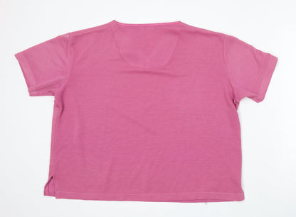 Womens UK Size 16 Papaya Pink Pullover Jumper