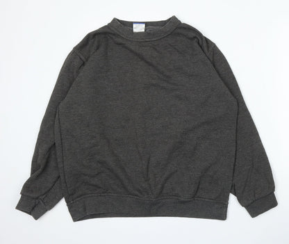 Uneek Womens Grey Cotton Pullover Sweatshirt Size M