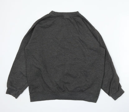 Uneek Womens Grey Cotton Pullover Sweatshirt Size M