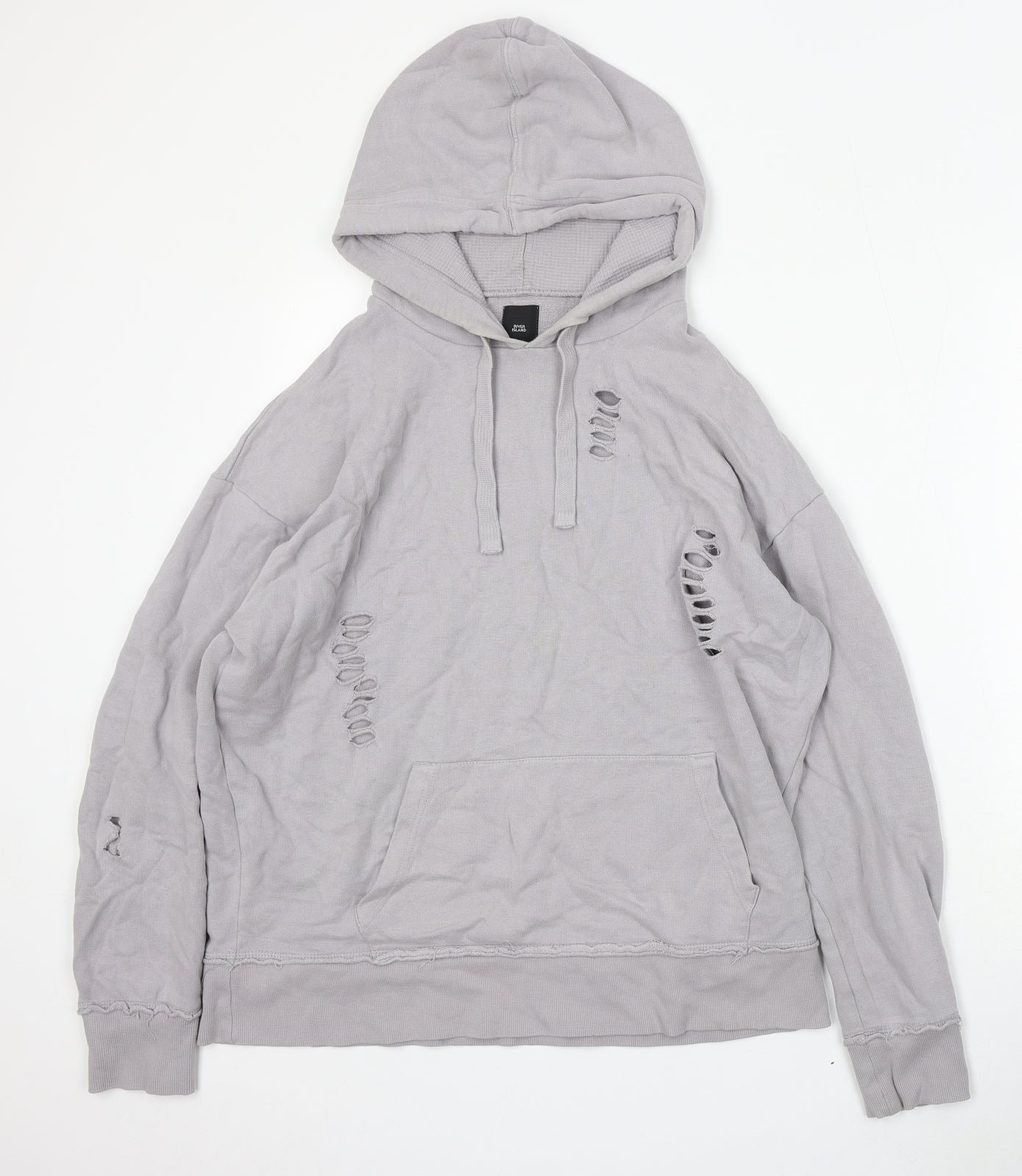 Mens UK Size XS River Island Grey Pullover Hoodie