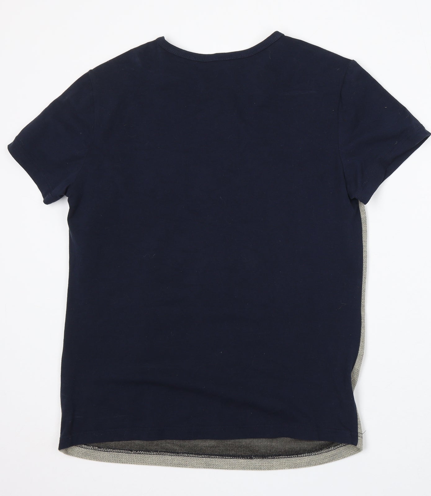 Fashion Show Womens Blue Cotton Basic T-Shirt Size 2XL Round Neck