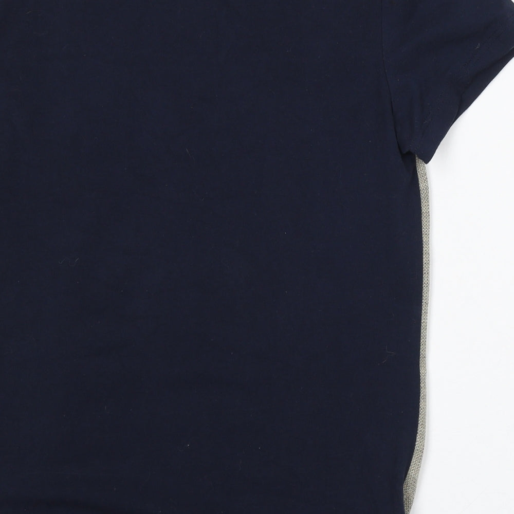 Fashion Show Womens Blue Cotton Basic T-Shirt Size 2XL Round Neck