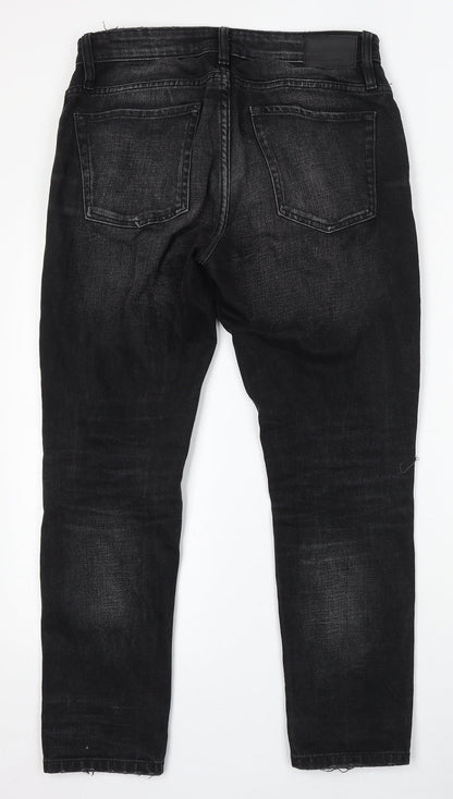 Pull&Bear Womens Black Cotton Skinny Jeans Size 31 in L28 in Regular Button