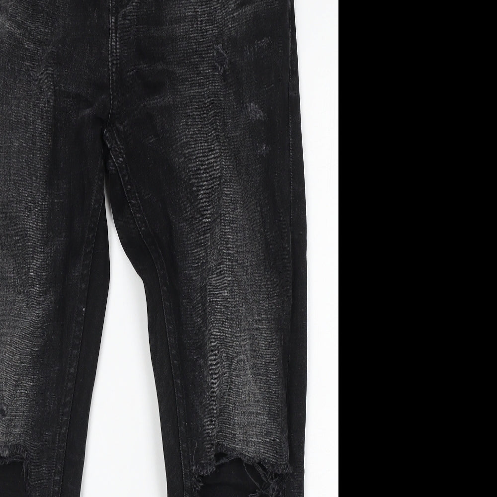 Pull&Bear Womens Black Cotton Skinny Jeans Size 31 in L28 in Regular Button