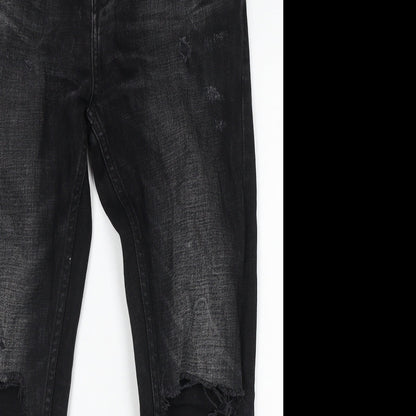 Pull&Bear Womens Black Cotton Skinny Jeans Size 31 in L28 in Regular Button