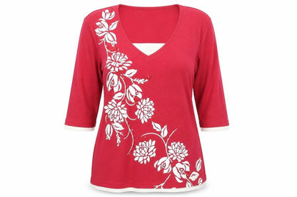 Womens UK Size L BM Red Basic T-Shirt