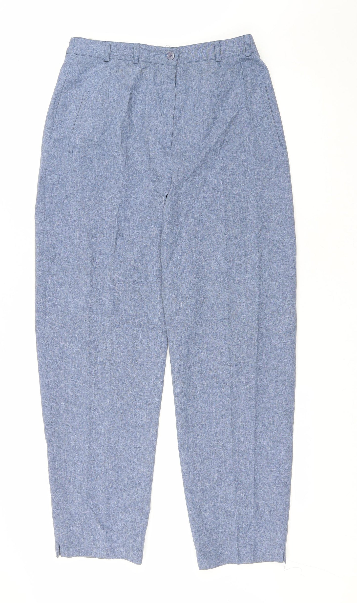 Bonmarche Womens Blue Polyester Trousers Size 14 L29 in Regular Zip