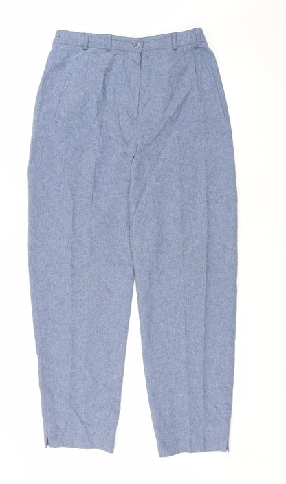 Bonmarche Womens Blue Polyester Trousers Size 14 L29 in Regular Zip