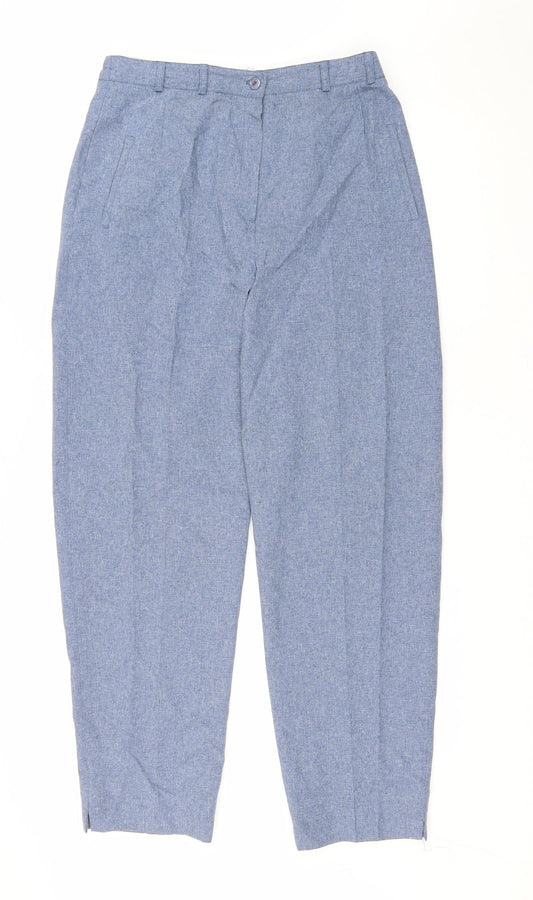 Bonmarche Womens Blue Polyester Trousers Size 14 L29 in Regular Zip