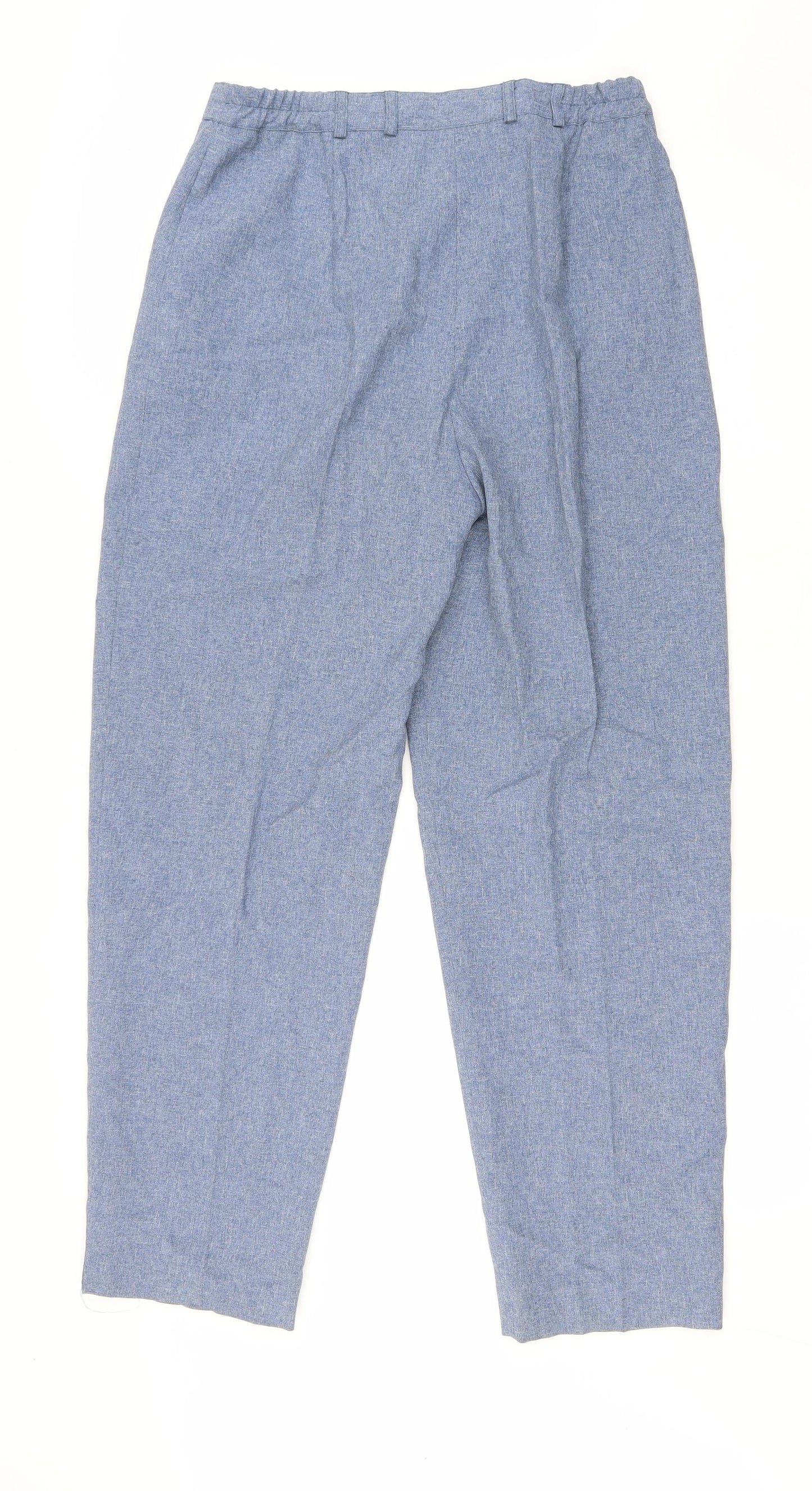 Bonmarche Womens Blue Polyester Trousers Size 14 L29 in Regular Zip