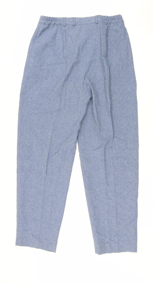 Bonmarche Womens Blue Polyester Trousers Size 14 L29 in Regular Zip