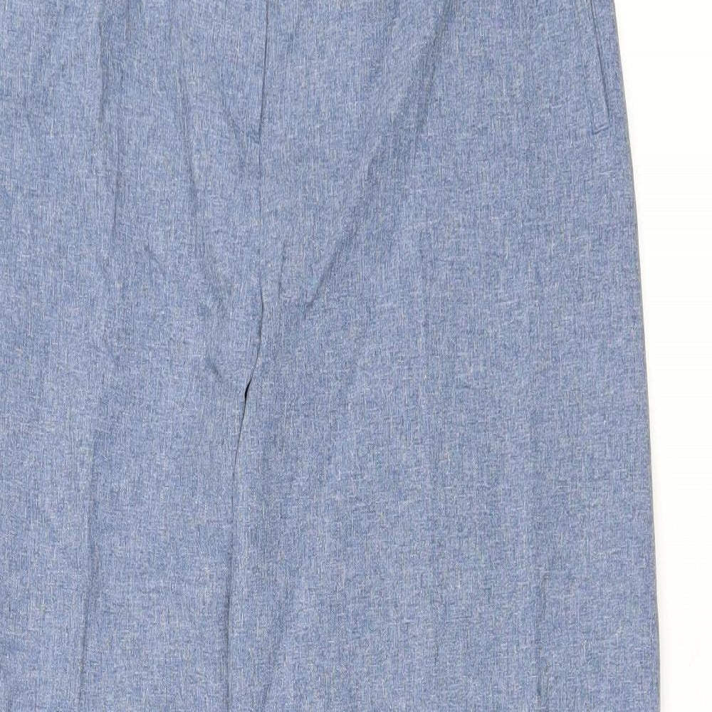Bonmarche Womens Blue Polyester Trousers Size 14 L29 in Regular Zip