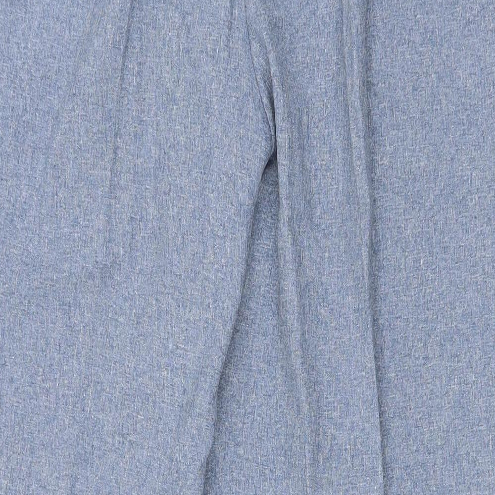 Bonmarche Womens Blue Polyester Trousers Size 14 L29 in Regular Zip
