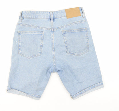 FACTORIE Mens Blue Cotton Bermuda Shorts Size 30 L8 in Regular Zip