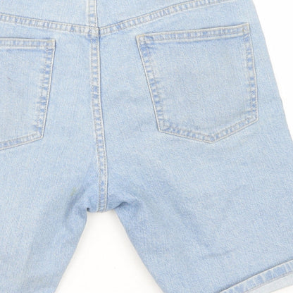 FACTORIE Mens Blue Cotton Bermuda Shorts Size 30 L8 in Regular Zip