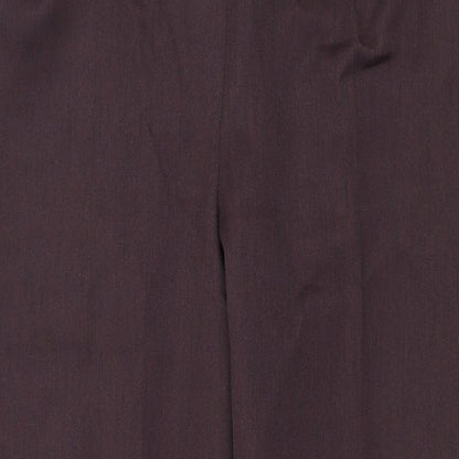 Sarah Hamilton Womens Purple Polyester Trousers Size 14 L29 in Regular Zip