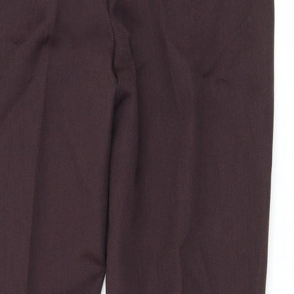 Sarah Hamilton Womens Purple Polyester Trousers Size 14 L29 in Regular Zip