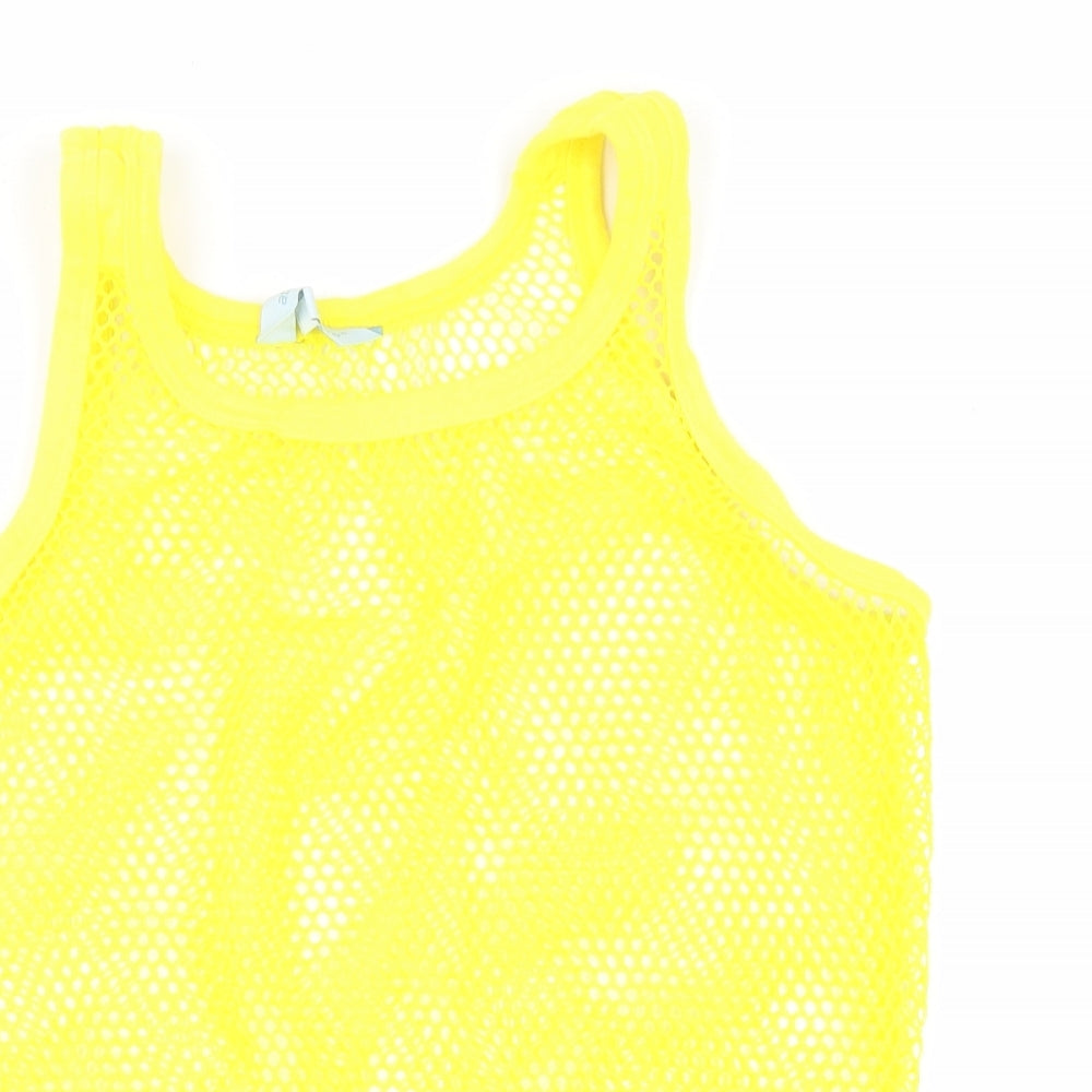 Atmosphere Womens Yellow Polyester Basic Tank Size 14 Scoop Neck