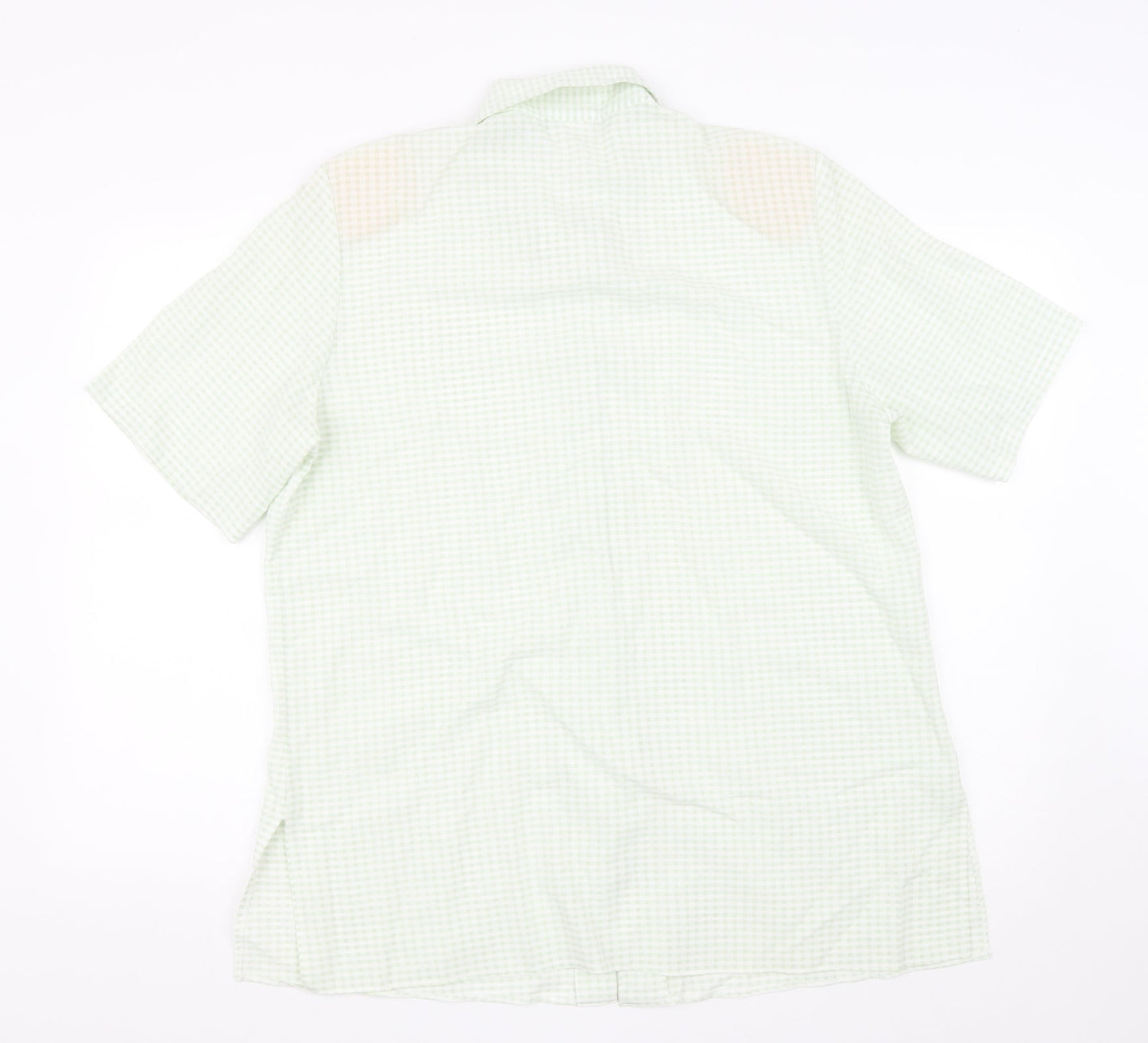 Gypsy Rose Womens Green Polyester Basic Button-Up Size L Collared - Gingham pattern