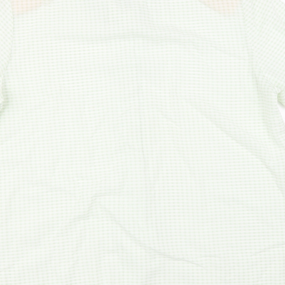 Gypsy Rose Womens Green Polyester Basic Button-Up Size L Collared - Gingham pattern