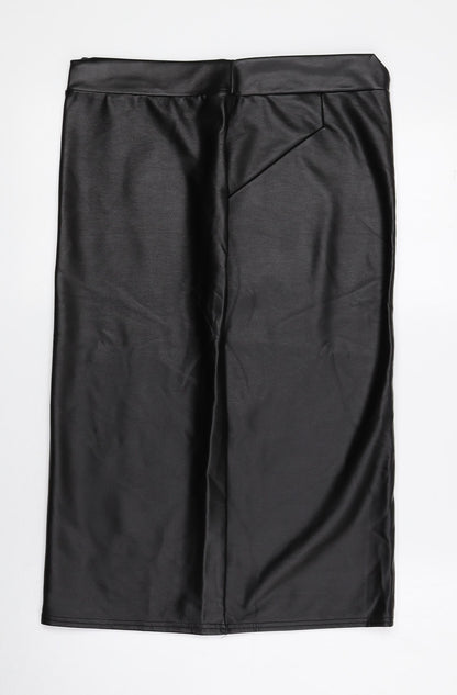 Vestidos Womens Brown Polyester Straight & Pencil Skirt Size XL - XXL, Fake Leather