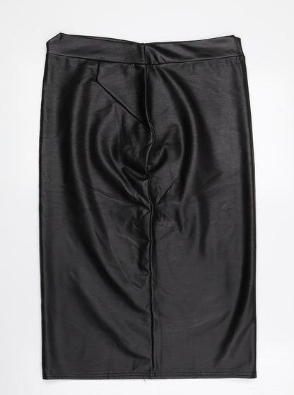 Vestidos Womens Brown Polyester Straight & Pencil Skirt Size XL - XXL, Fake Leather