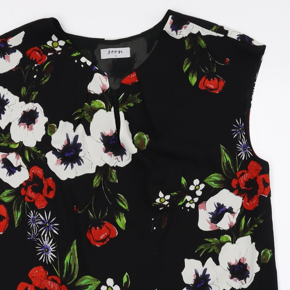 Womens UK Size 14 Soon Multicoloured Basic Blouse