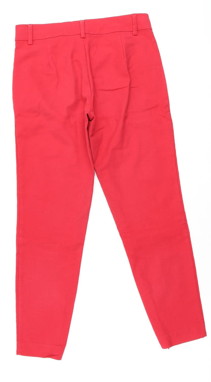 Part Two Womens Red Polyester Chino Trousers Size 10 L28 in Regular Zip