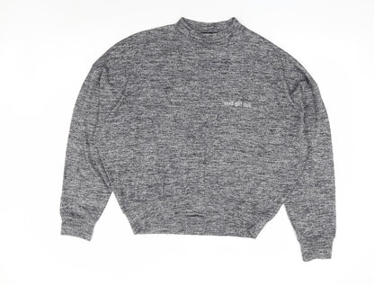 J Genevieve Womens Grey Polyester Pullover Sweatshirt Size L Pullover - Tired Girl Club, Batwing
