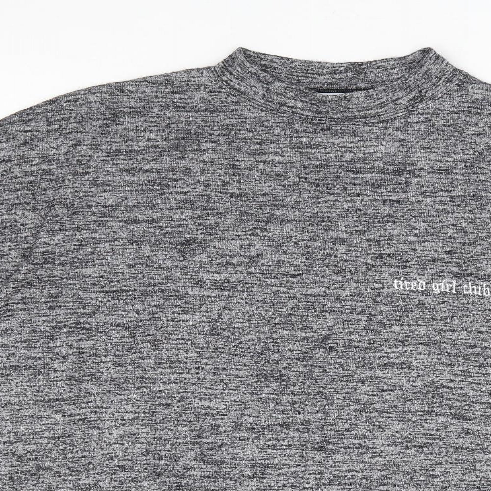 J Genevieve Womens Grey Polyester Pullover Sweatshirt Size L Pullover - Tired Girl Club, Batwing