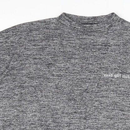J Genevieve Womens Grey Polyester Pullover Sweatshirt Size L Pullover - Tired Girl Club, Batwing