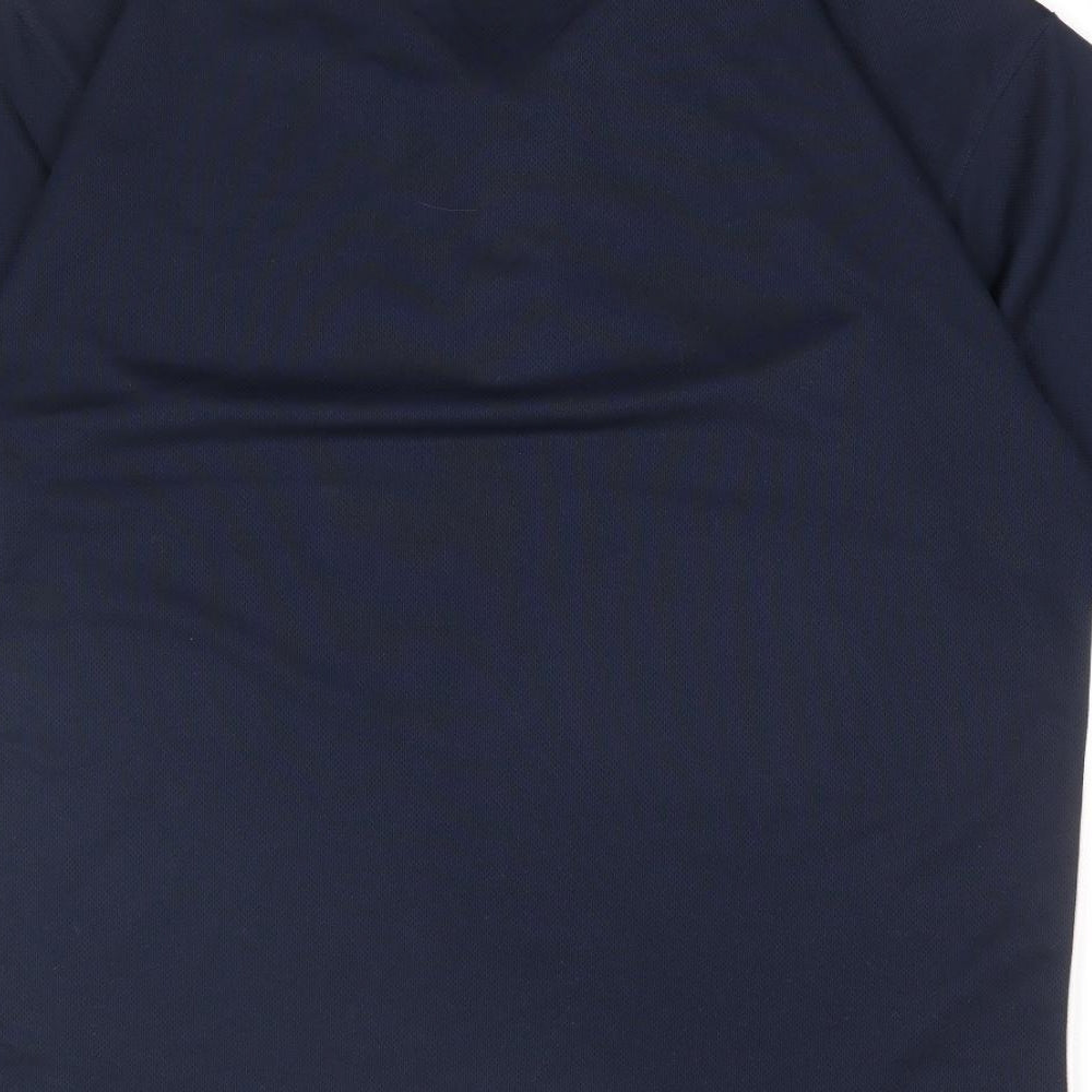 Boronia Mens Blue Polyester Polo Size S Collared Button - Contrast Trim