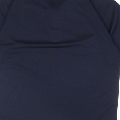 Boronia Mens Blue Polyester Polo Size S Collared Button - Contrast Trim