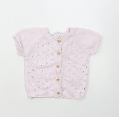 name it Girls Pink Cotton Cardigan Jumper Size 6-9 Months Button