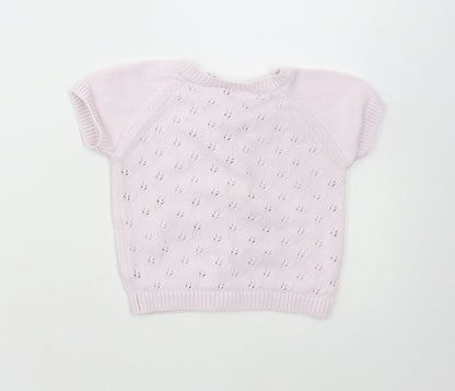name it Girls Pink Cotton Cardigan Jumper Size 6-9 Months Button