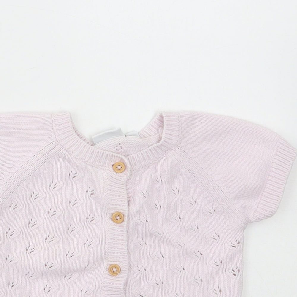 name it Girls Pink Cotton Cardigan Jumper Size 6-9 Months Button