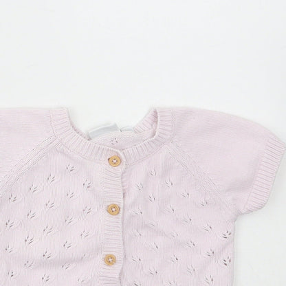 name it Girls Pink Cotton Cardigan Jumper Size 6-9 Months Button