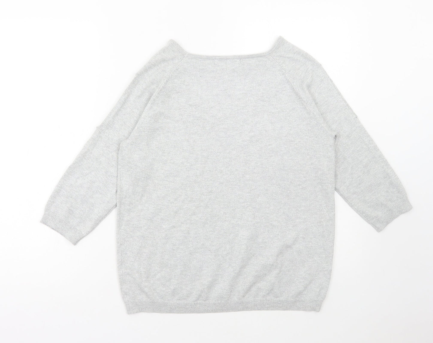 Womens UK Size M Dunnes Stores Silver Pullover Jumper