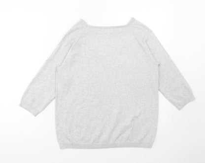 Womens UK Size M Dunnes Stores Silver Pullover Jumper