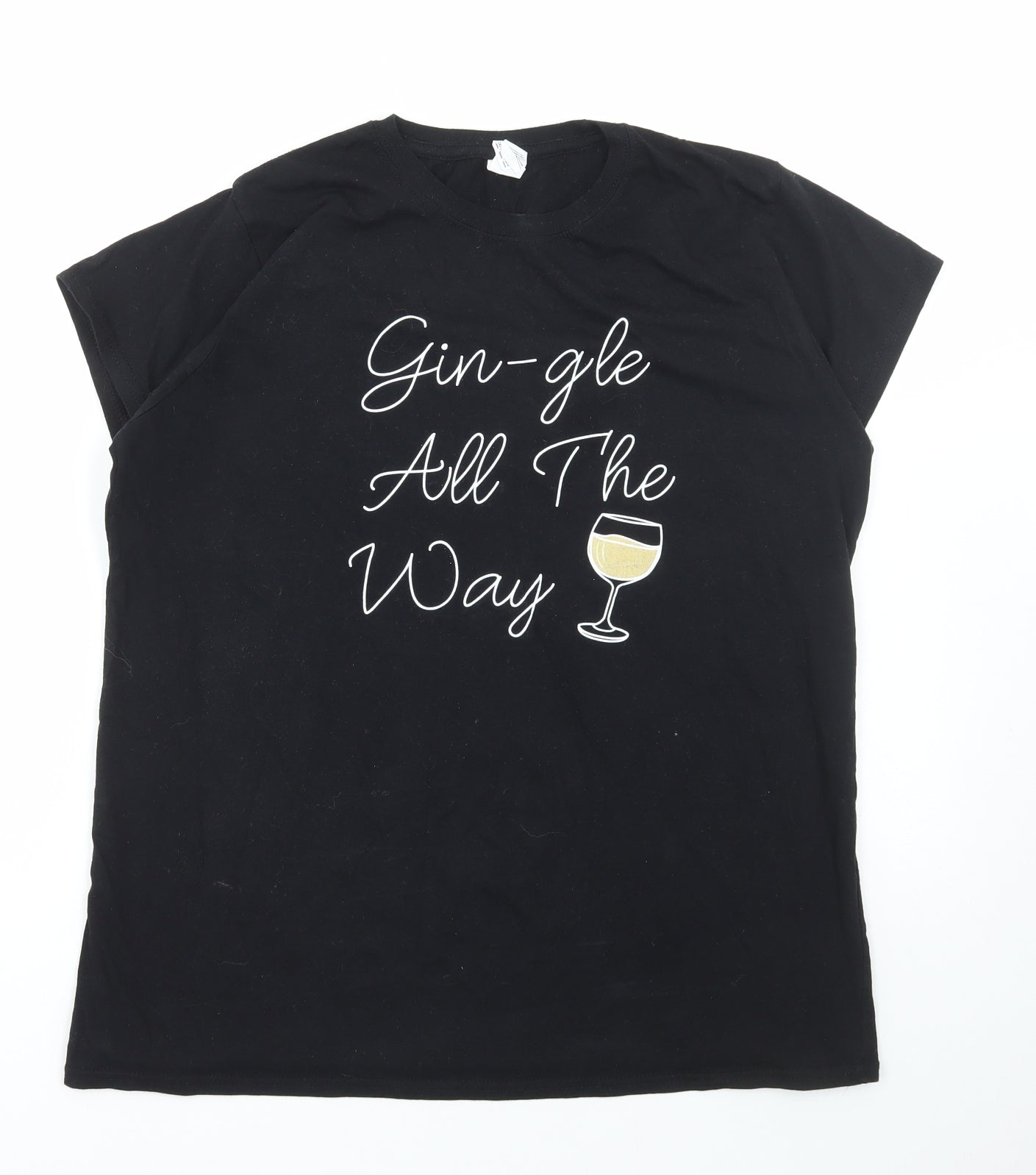 Womens UK Size 2XL Gildan Black Basic T-Shirt