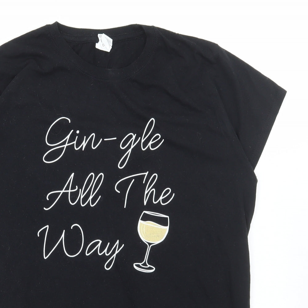 Womens UK Size 2XL Gildan Black Basic T-Shirt