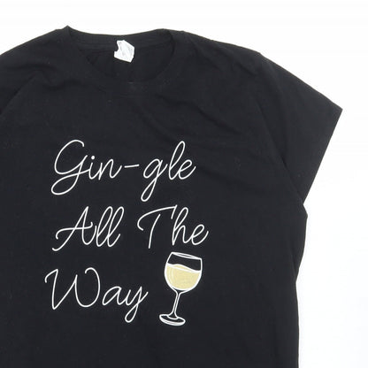 Womens UK Size 2XL Gildan Black Basic T-Shirt