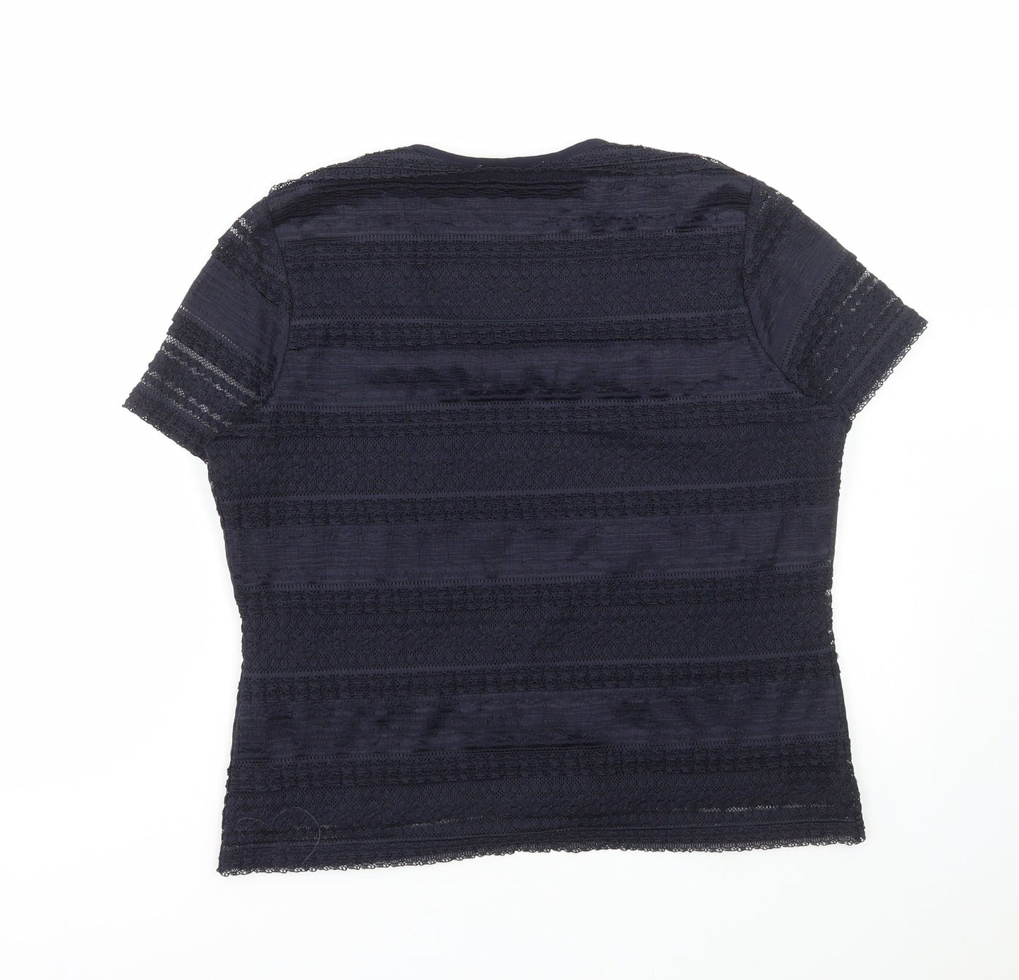 Womens UK Size L Preworn Blue Basic T-Shirt