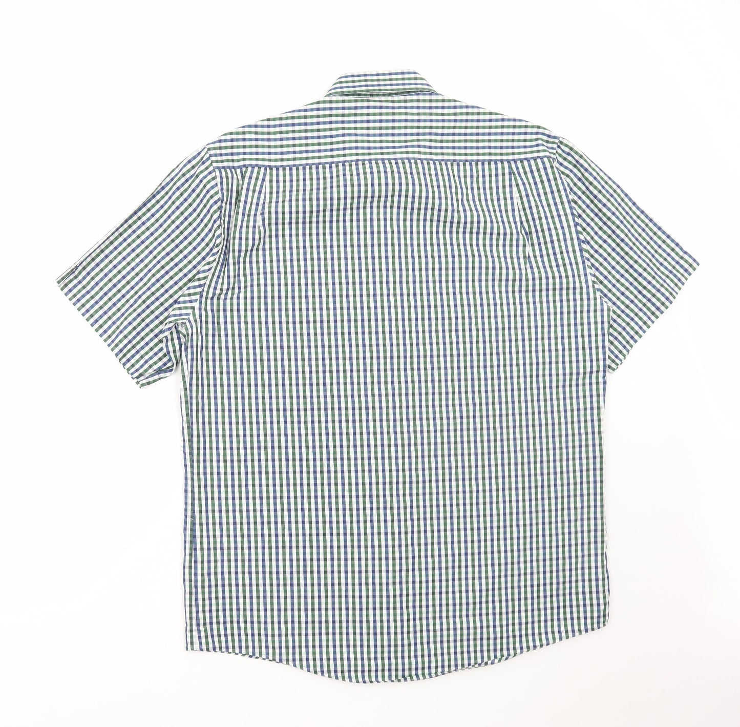 Mens UK Size L Drifter Green  Button-Up Short Sleeve Casual Shirt