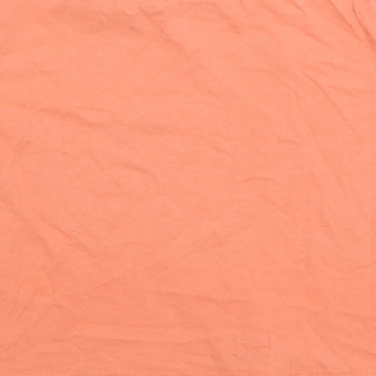 NEXT Girls Orange 100% Cotton Basic T-Shirt Size 6 Years Round Neck Pullover