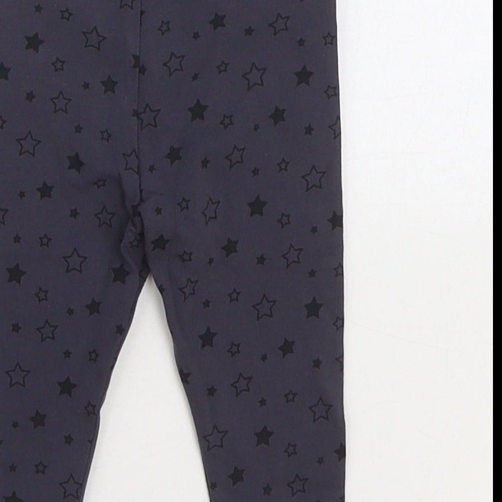 Dunnes Stores Girls Black Geometric Cotton Jogger Trousers Size 3-6 Months Pullover - Stars Leggings