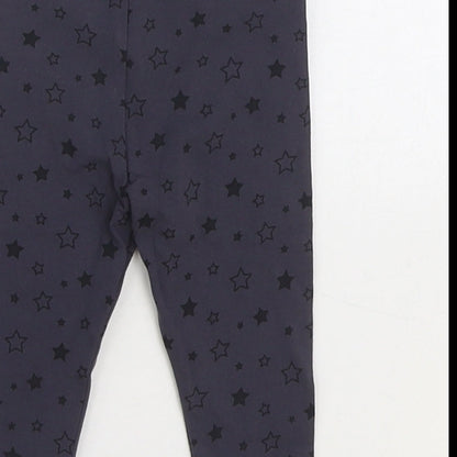 Dunnes Stores Girls Black Geometric Cotton Jogger Trousers Size 3-6 Months Pullover - Stars Leggings