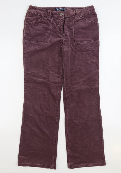 Maine Womens Purple Cotton Straight Jeans Size 12 L30 in Regular Zip