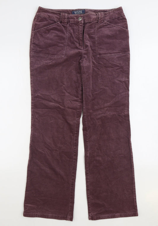 Maine Womens Purple Cotton Straight Jeans Size 12 L30 in Regular Zip