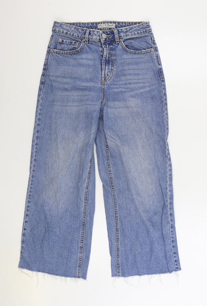 Denim & Co. Womens Blue Cotton Cropped Jeans Size 8 L23 in Regular Zip